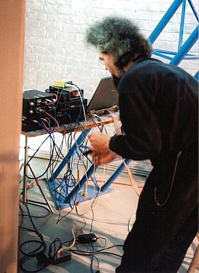 Godfried-Willem Raes sets up for a performance